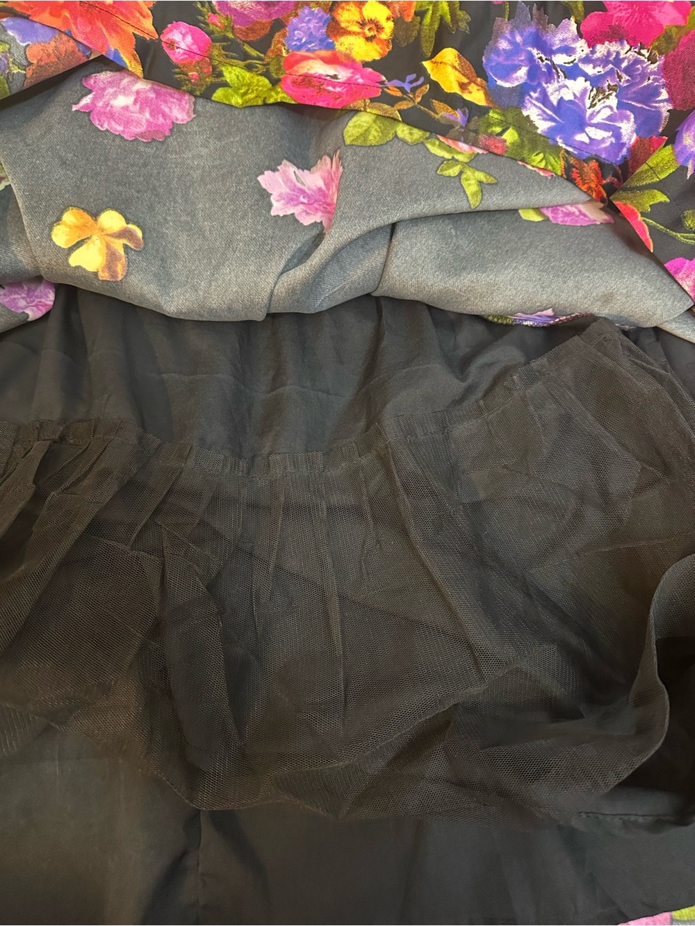 Mix Nouveau Skirt Size Large Floral Pockets On The Side - Picture 9 of 10